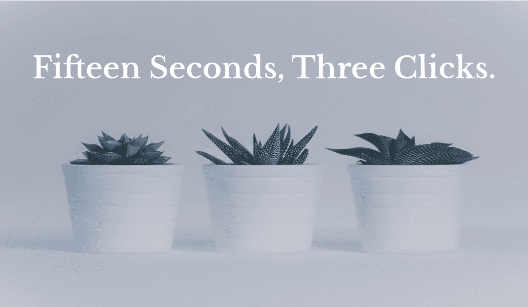 15 Seconds, Three Clicks